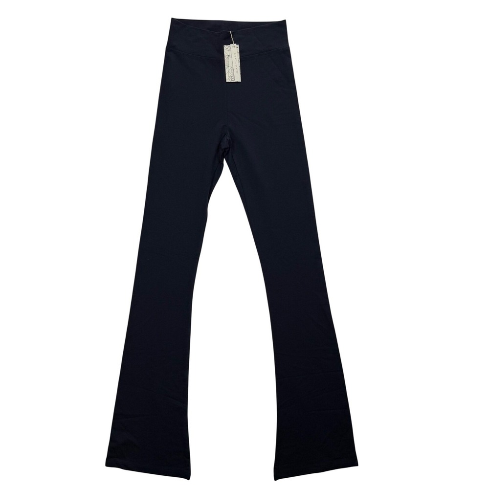 Grey State Fluted Pants Women Small NWT High Rise Stretch Midnight Navy
